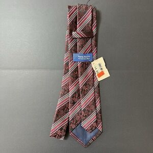 Vintage Pierre Pacha Men's Necktie Floral Print Burgundy NWT Preppy Formal